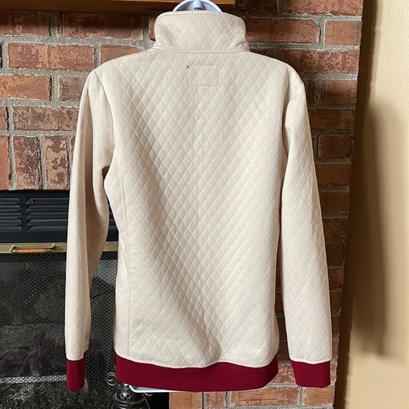 Simply Southern Collection Cream & Maroon Pullover Quilted Sweatshirt - Picture 4 of 6